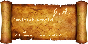Janicsek Arnold névjegykártya
